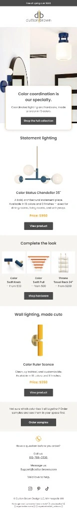 Dutton Brown color coordination email