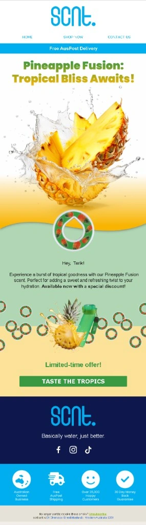 SCNT pineapple fusion campaign email