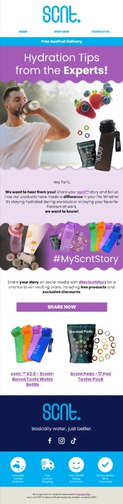 SCNT hydration tips email