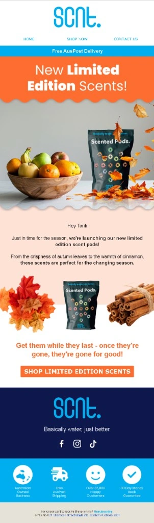 SCNT limited edition scents email