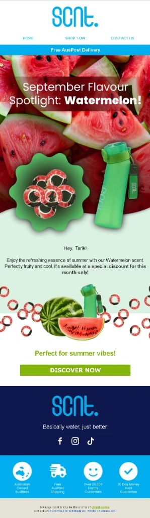 SCNT watermelon flavour spotlight email