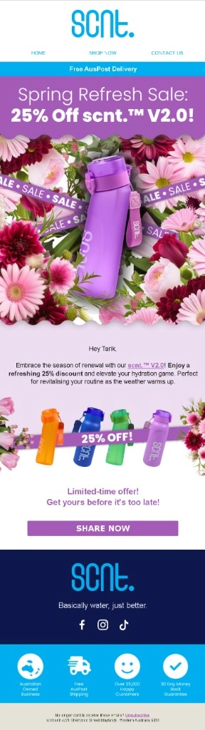 SCNT spring refresh 25% off email